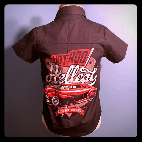 Kids work shirt Hot Rod Kustom works size 2 years - Picture 1 of 4